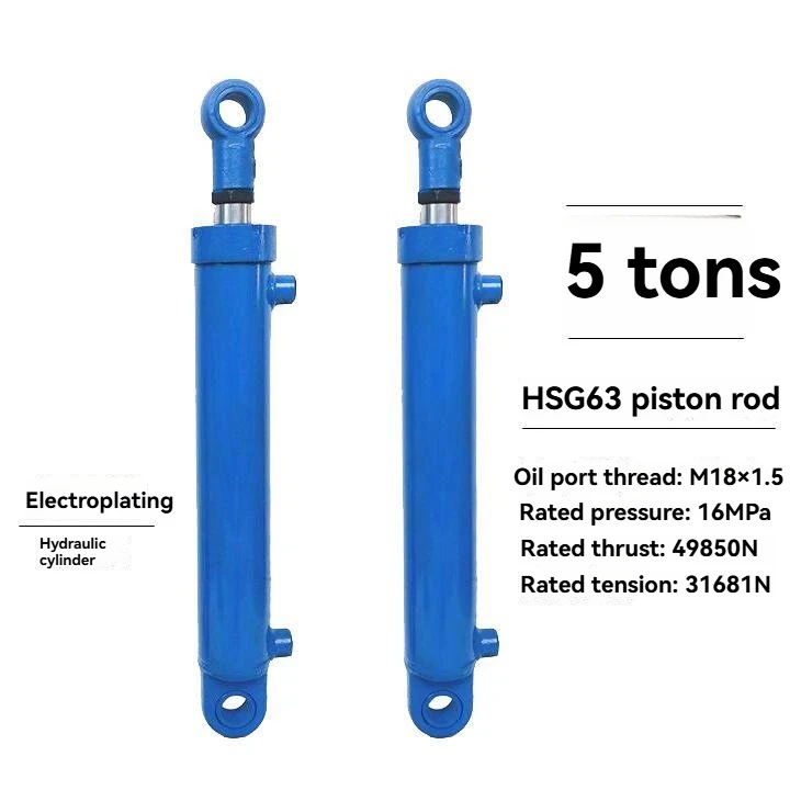 Hydraulic Cylinder Oil Top 5 Tons 63 Bore Two-way Hydraulic Cylinder Engineering Pump Station Power Unit Small Cylinder
