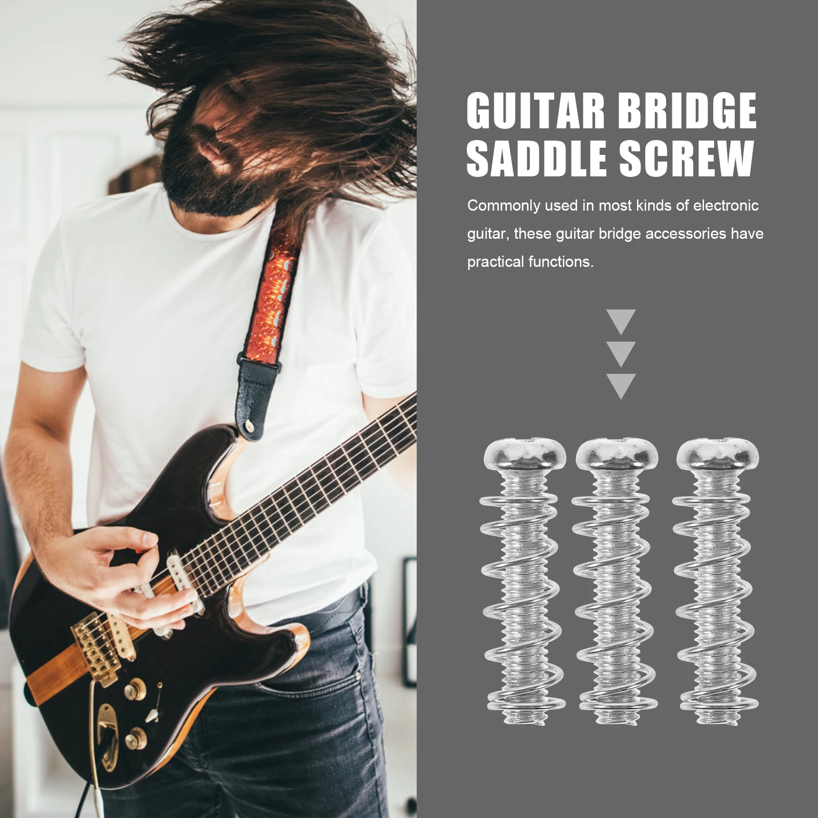 

Ponticello Accessories Guitar Tremolo Bridge Screws Parts Electric Saddle Bass Metal Saddles