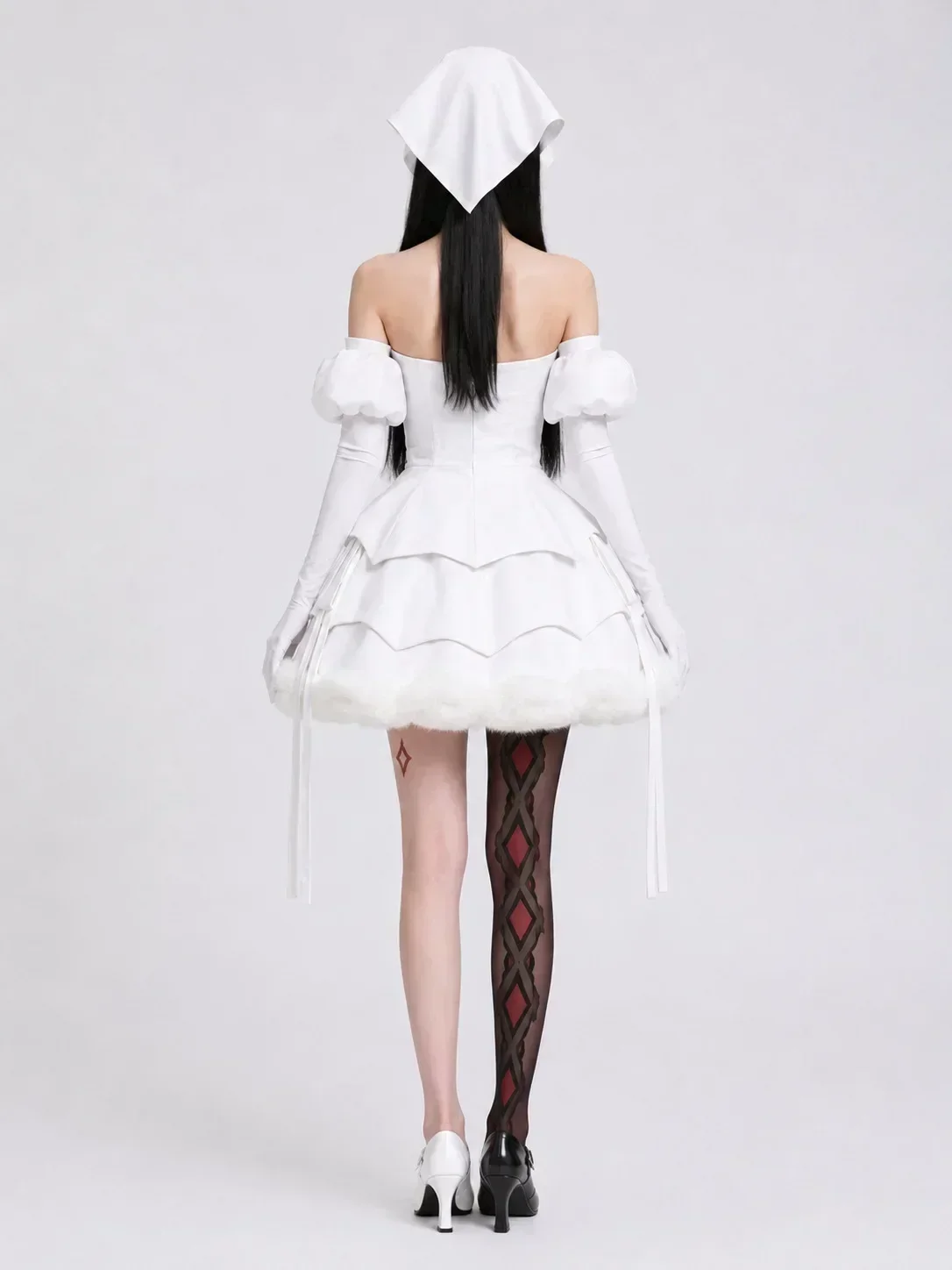 Mizi Sua Weißes Kleid Cosplay Komplettset Alien Bühnen-Zombie-Kostüm für Frauen Halloween Comic Con Bühnenauftritt Versammlung – Detail 11