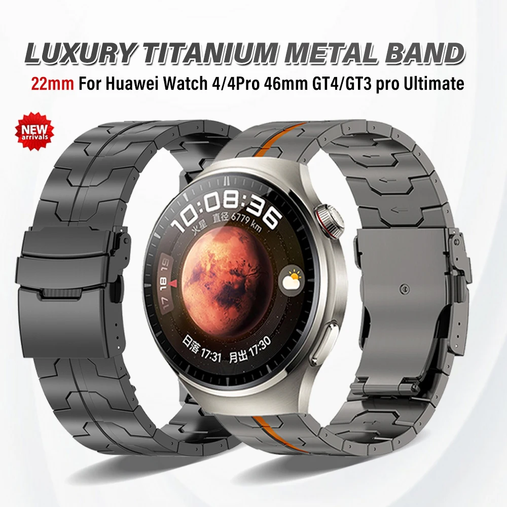 

Титановый деловой ремешок для Huawei Watch 4/4pro GT4 46 мм, браслет для Samsung Watch 46 мм для Amazfit GTR 47 мм, 22 мм