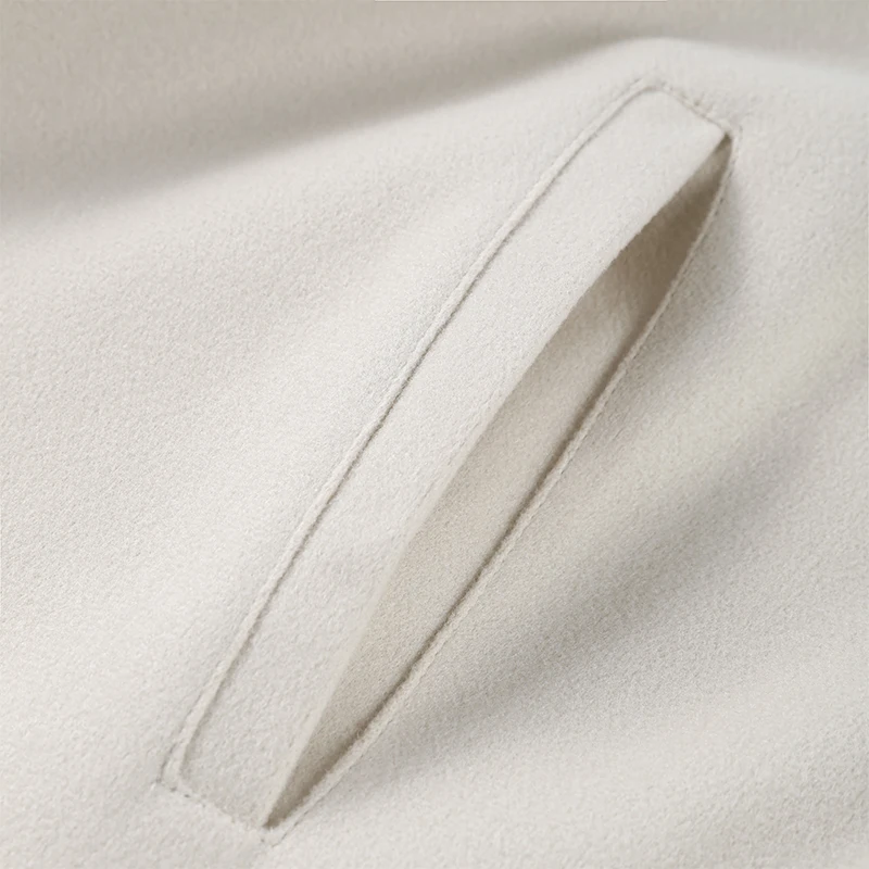 Eleganter Schicker Stehkragen-Wollmantel mit Langen Ärmeln, Einreihig, Locker Geschnitten, Warmer Wintermantel für Damen, Lässige Streetwear, Neu – Detail 9