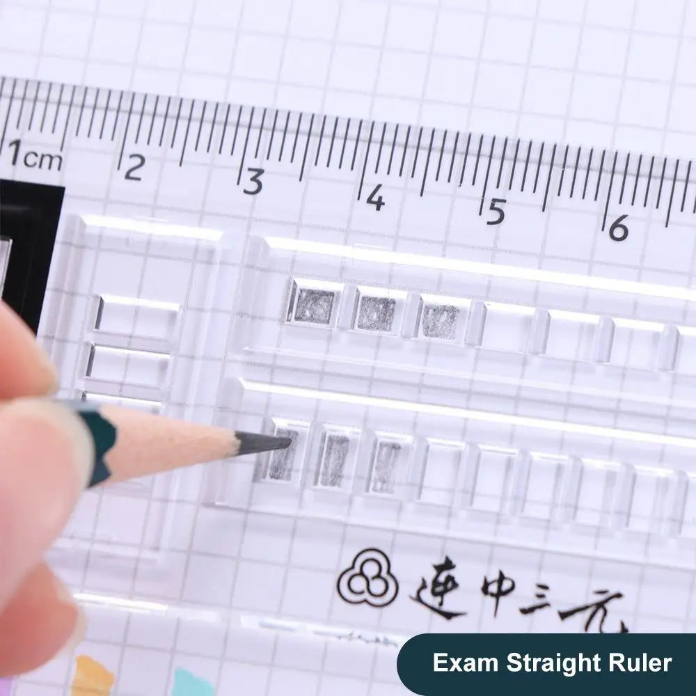 Stationery 15cm Exam Straight Ruler Plastic Transparent Drawing Ruler Multifunction Measuring Ruler Math