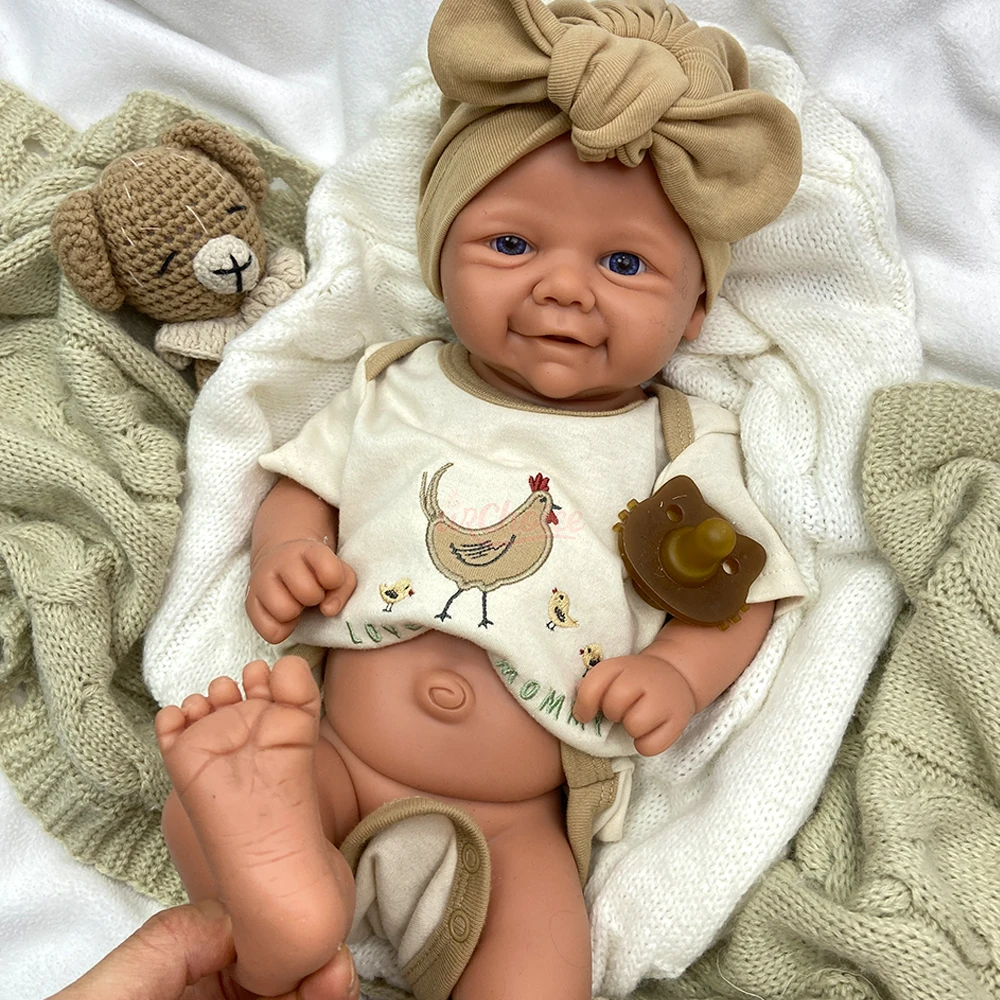 17 pulgadas cuerpo completo de silicona renacido bebé niña y niño Vivienne hecho a mano de alta calidad muñeca renacimiento realista para la colección de artista