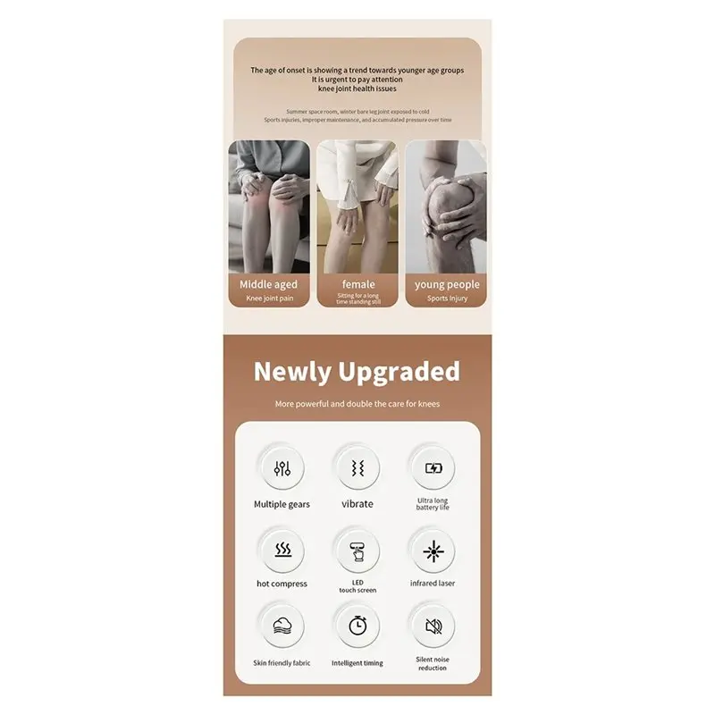 Vibration Cordless Smart Knee Massager For Joint Pain Relief And Relaxation- Ideal Gift