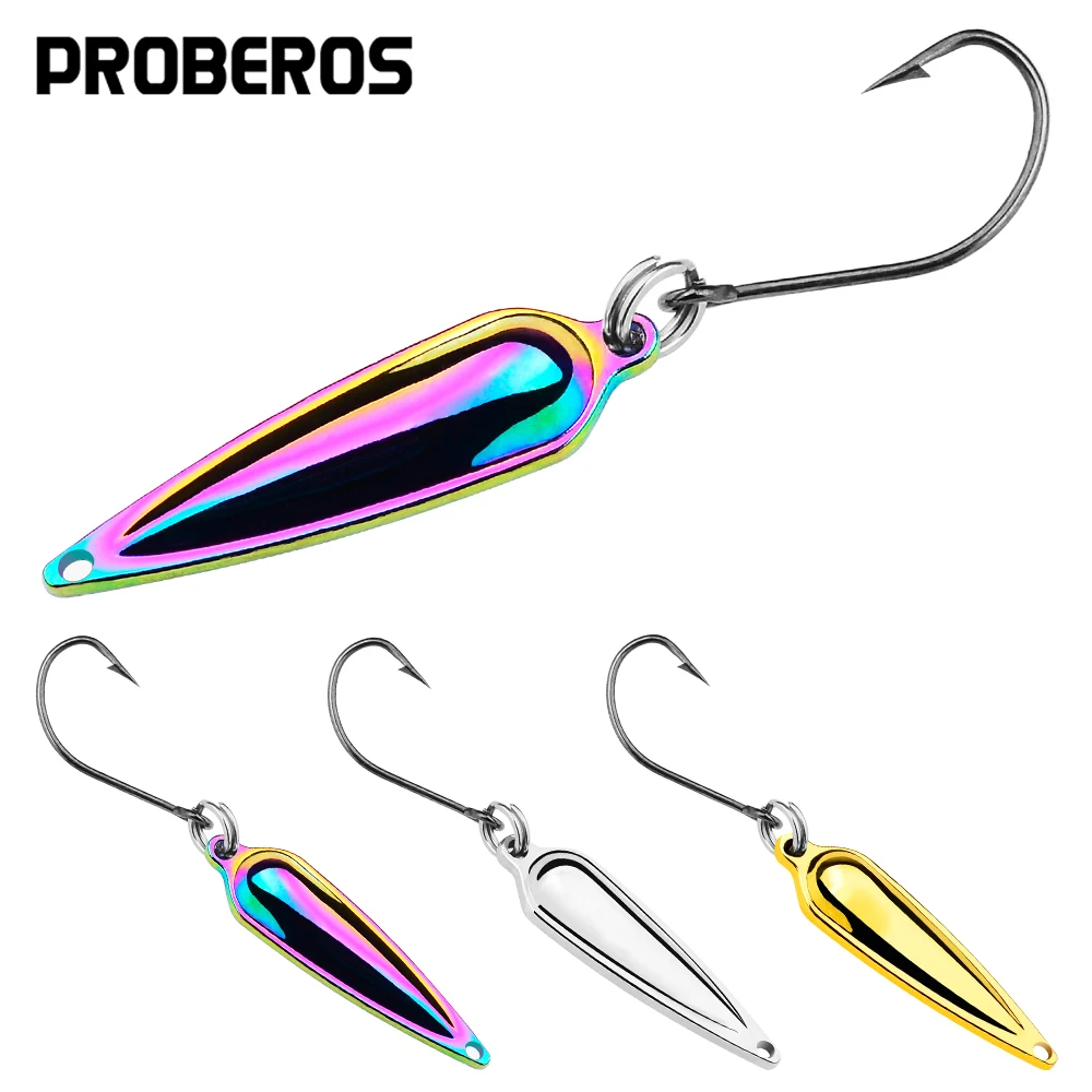 

PROBEROS 5PC Fishing Metal Spoon Hook Lure Bait Fishing Sequin Lure Fishing Tackle Trout Lure Small Hard Bass Spinner Spoon Lure