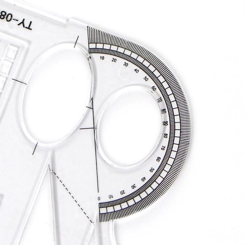 Multifunctional Geometric Ruler with Protractor Students Geometry Math Drawing Tool Universal Ruler School Office Supplies