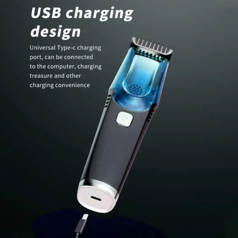 Recortador de barba al vacío para hombres, recortador de bigote recargable con peine de longitud ajustable (1-20 mm) recortador de barba eléctrico