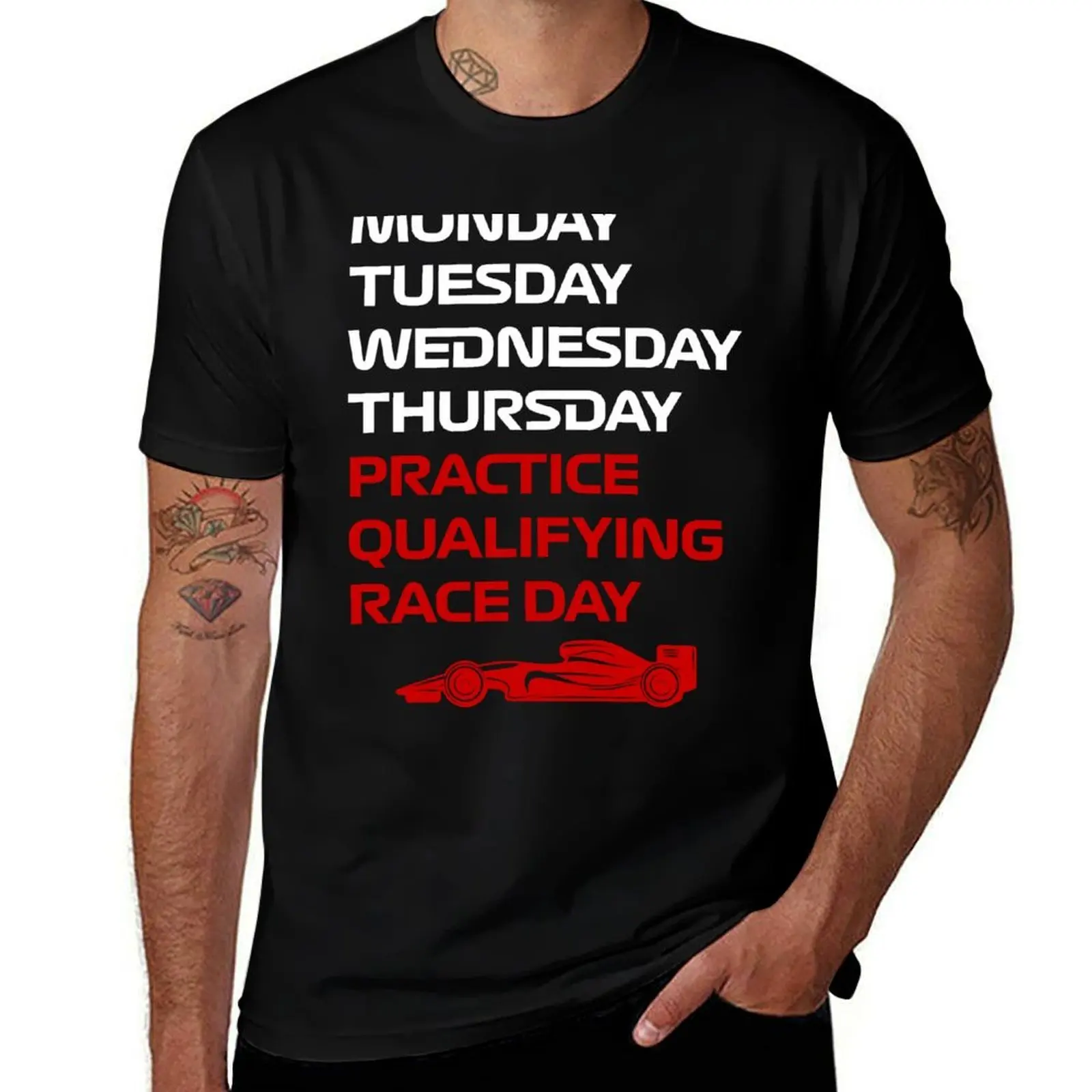 

F1 Race Week Monday Tuesday Wednesday Thursday Practice Qualifying Race Day T-Shirt blue archive custom shirt men t shirts