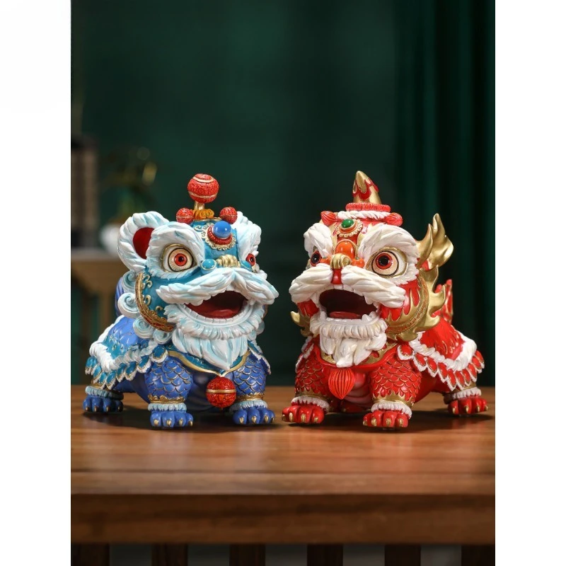 

Brass Guochao Xiangrui Lion Dance Ornament Lion Dance Home Living Room