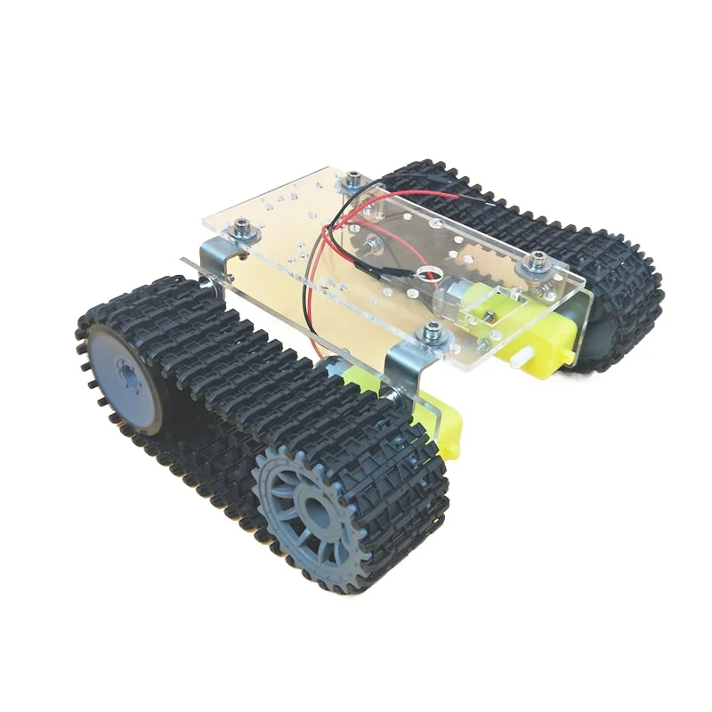 Robot Tank Chassis Acrylic TT Motor 3-9V Tracked Vehicle Smart Car with Wires STEM L298N