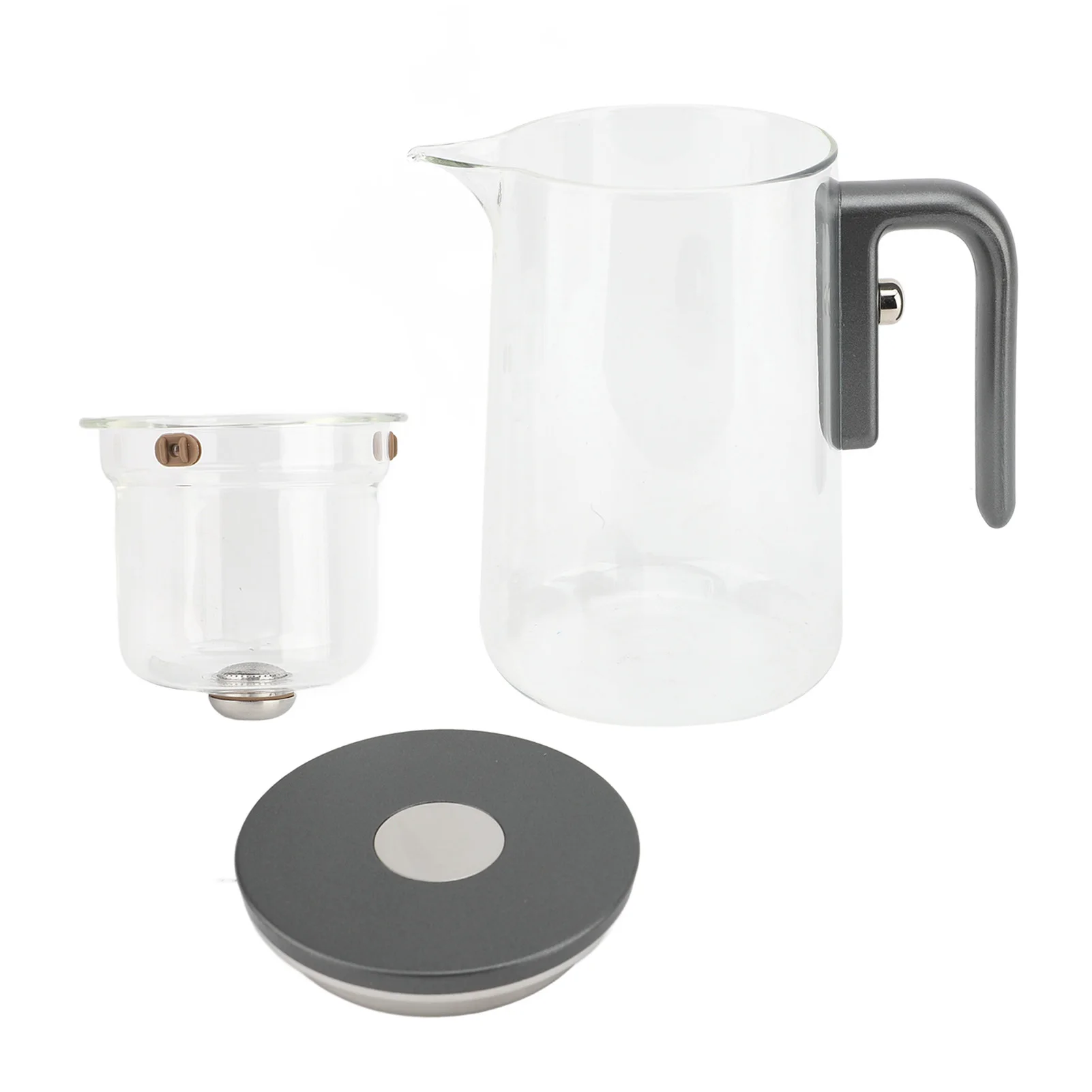 

Tea Pot 800ml Stainless Steel Water Separation Press Control Transparent Look Removable Glass Teapot for Home Restaurant