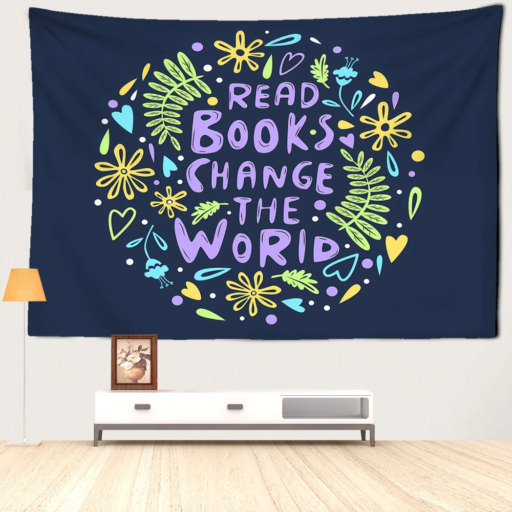 Cartoon Inspirational Quotes Tapestry Wall Hanging Minimalist Art Hippie Tapiz Mysterious Kawaii Bedroom Home Decor