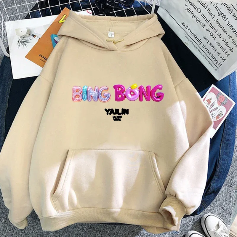 

Yailin La Mas Viral - Bing Bong Graphic Hoodie Men Women's Fashion Hip Hop Streetwear Male Vintage Casual Long Sleeve Sweatshirt