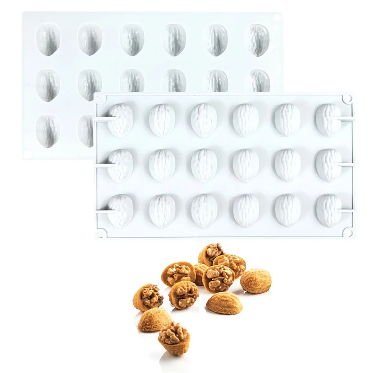 2026 New Walnut Shell Silicone Mold Pudding Chocolate Mould Soap Candle Molds Cake Decorating Tools Kitchen Baking Supplies