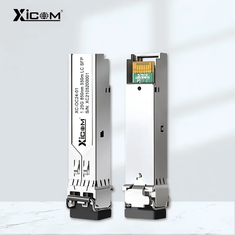 Xicom 1000BASE SFP to LC Multi-Mode 1.25G Fiber Transceiver SFP Module Duplex 850nm 550m for Cisco,Mikrotik,Ubiquiti, TP-Link