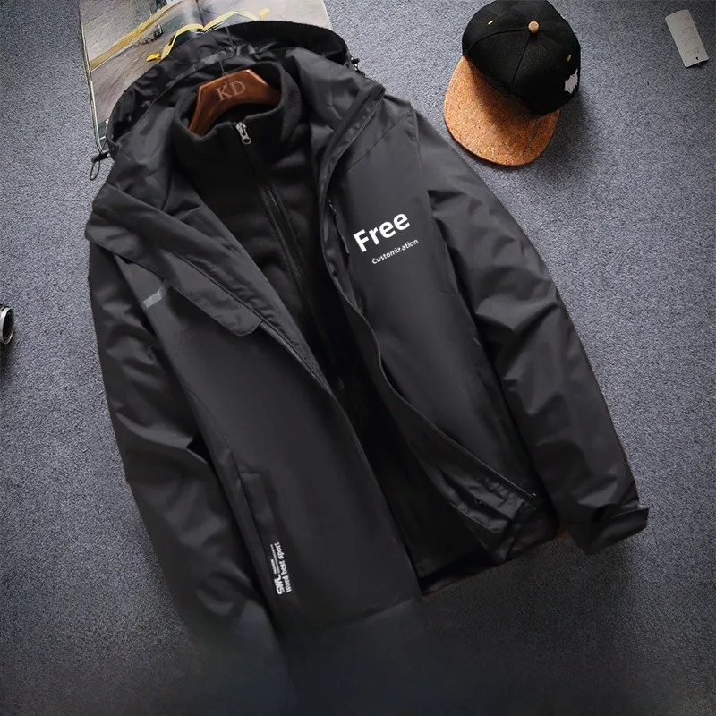 

ex Outdoor Climbing Jaet Tee-in-One Two-Piece Set Waterproof Windproof Fce Lined Large Size Autumn Winter Coat