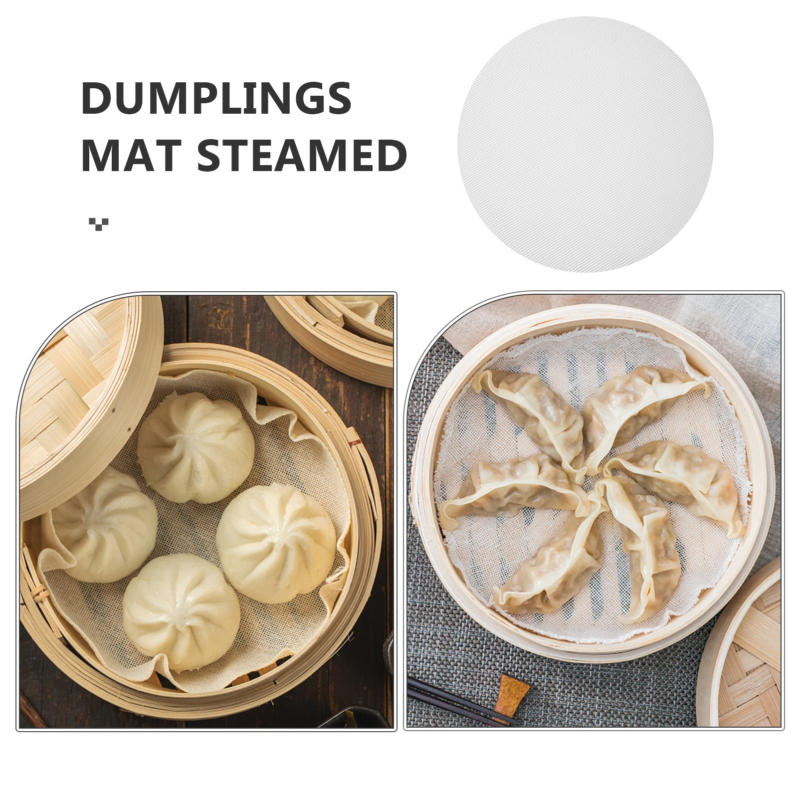 

Silicone Steamer Non Stick Reusable Round Dumplings Mat Cookware Set Accessories Kitchen Dumplings Mat Steamed Bar Supplies