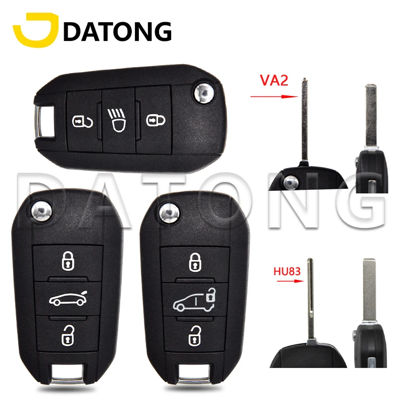 

Datong World Replacement Car Key Shell Case For Peugeot 208 2008 301 308 508 5008 Citroen C-Elysee C4-Cactus HU83/VA2 Blade