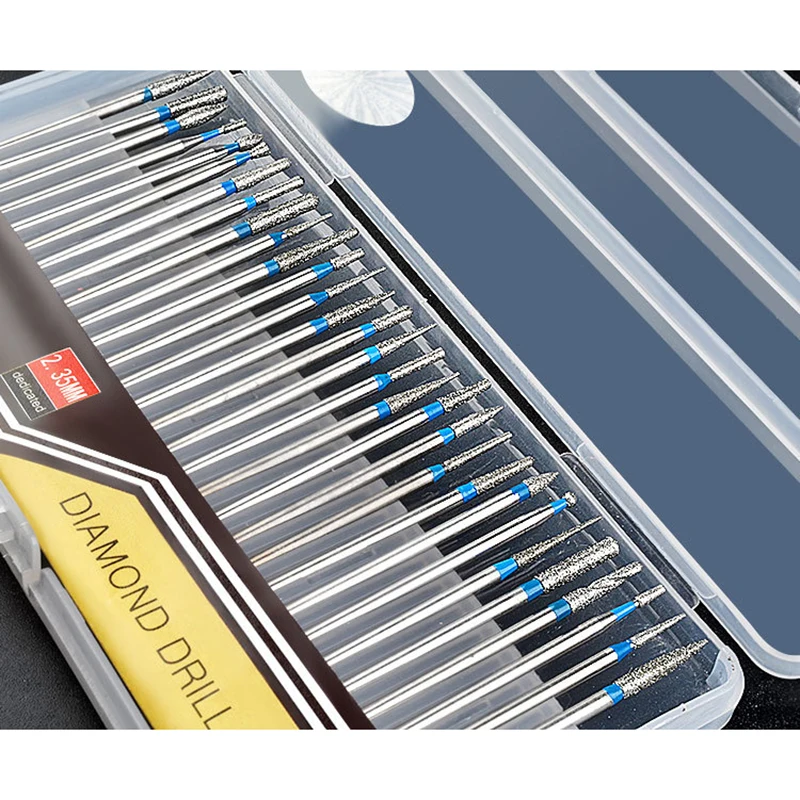 네일 드릴 비트 세트 30 개/상자 합금 네일 드릴 액세서리 다이아몬드 그라인딩 죽은 피부 갑옷 제거 도구 세트