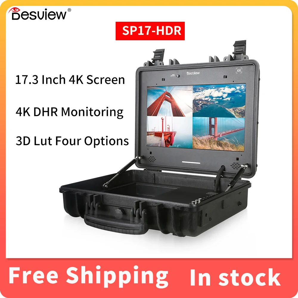 Desview SP17-HDR 17.3 Inch 4K UHD Multi View Quad Split 3G-SDI Input output Portable Broadcast Director Monitor