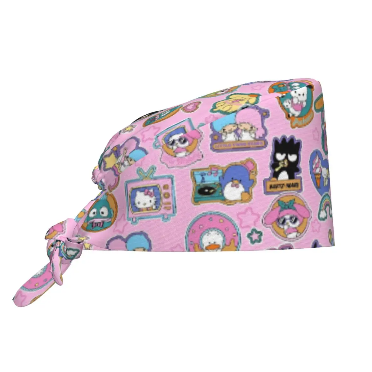 

Hello Kitty Kuromi Operator Nursing Surgical Caps Cute BADTZ-MARU Nurse Dentist Spa Work Caps Hat Fashion Men Women Scrub Hats