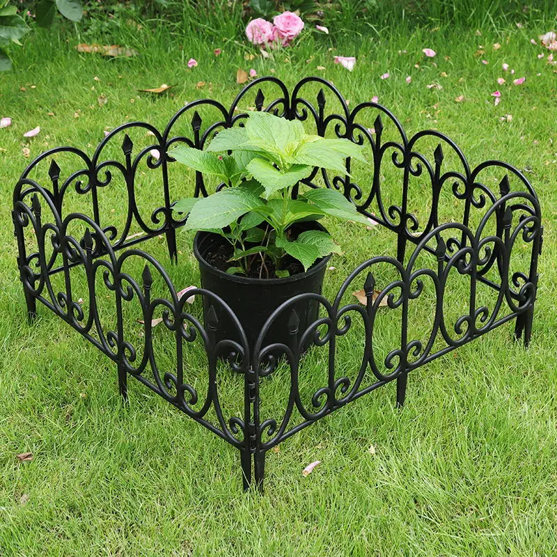 Garden Landscape Edging Borders Insert Black Plastic Interlocking Lawn Edge DIY Easy Installation for Outdoor Patio Balcony Yard