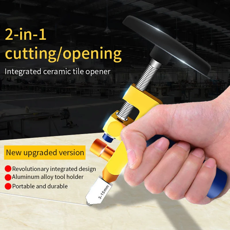 

2 in 1 Glass Ceramic Tile Cutter with Knife Wheel Diamond Roller Cutter Cutting Machine Opener Breaker Tools Accessories