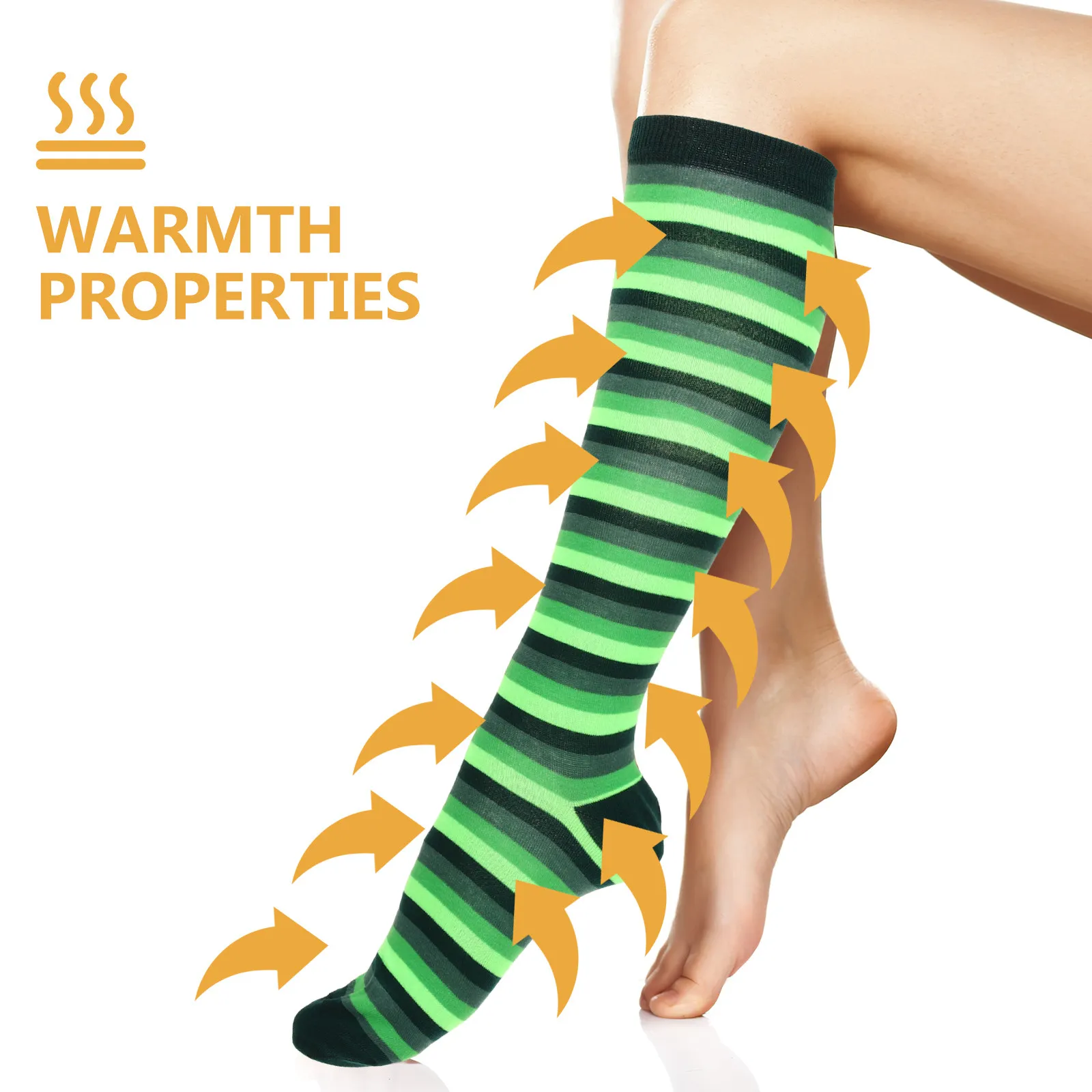 

3Pairs St Patricks Day Socks Cotton Cartoon Shamrock Middle Tube Warm Breathable Sports Winter Adult Daily Wear Socks