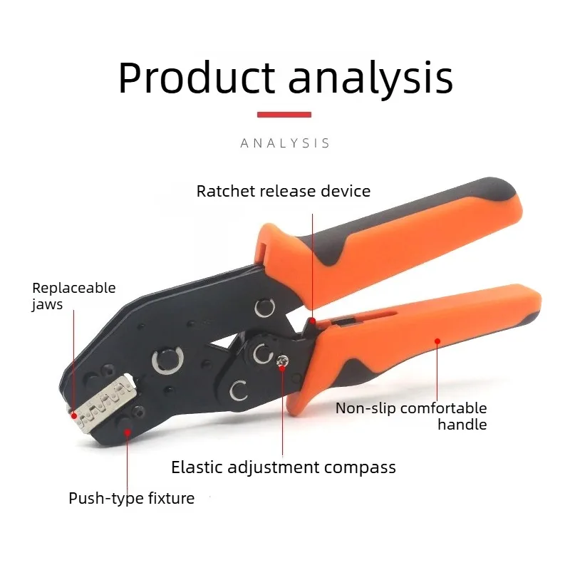 SNV Quick Change Head Crimping Pliers Set 4.8/6.3mm Spade Terminal for OT/UT Copper Lug Industrial Wire Harness Tool