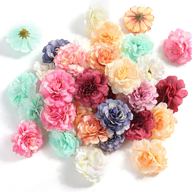 

10/20Pcs Artificial Flowers Heads Silk Fake Flowers for Home Room Decor Wedding Decoration Supplies DIY Crafts Garland Accessory