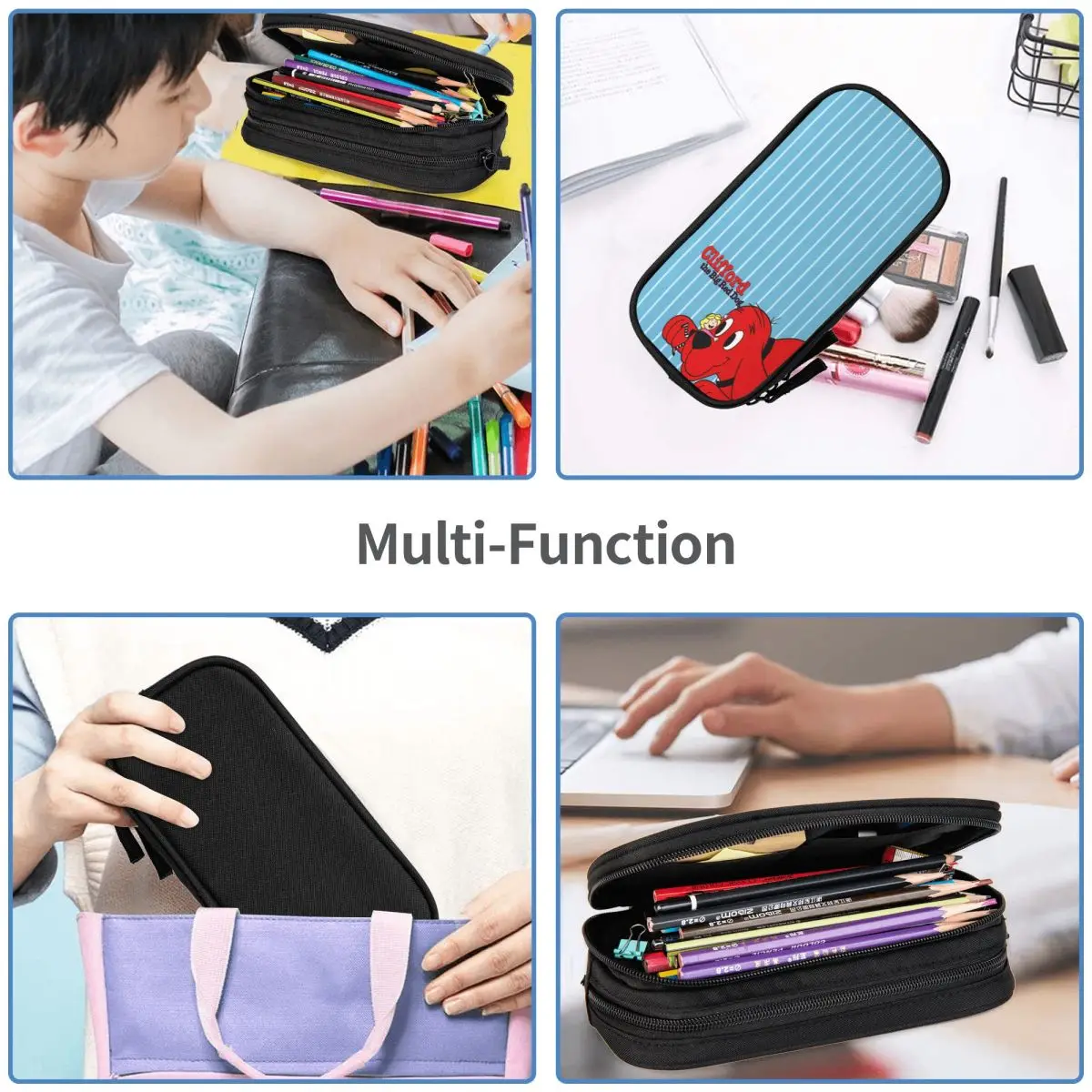Cliffords The Big Red Dog Pencil Case Students Kawaii Pencil Pouch Custom School Pencil Cases Stationery Gift - view 6