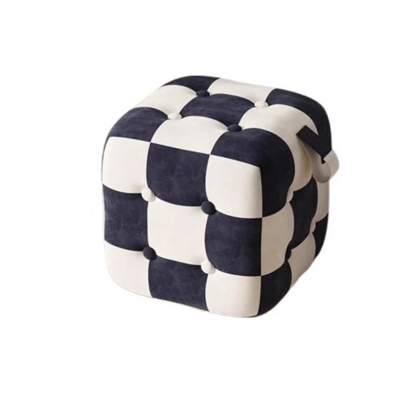 

Маленький табурет, бытовой низкий табурет для гостиной, диван, табуреты из цельного дерева, детская маленькая скамейка, креативная решетчатая квадратная табуретка с ручкой