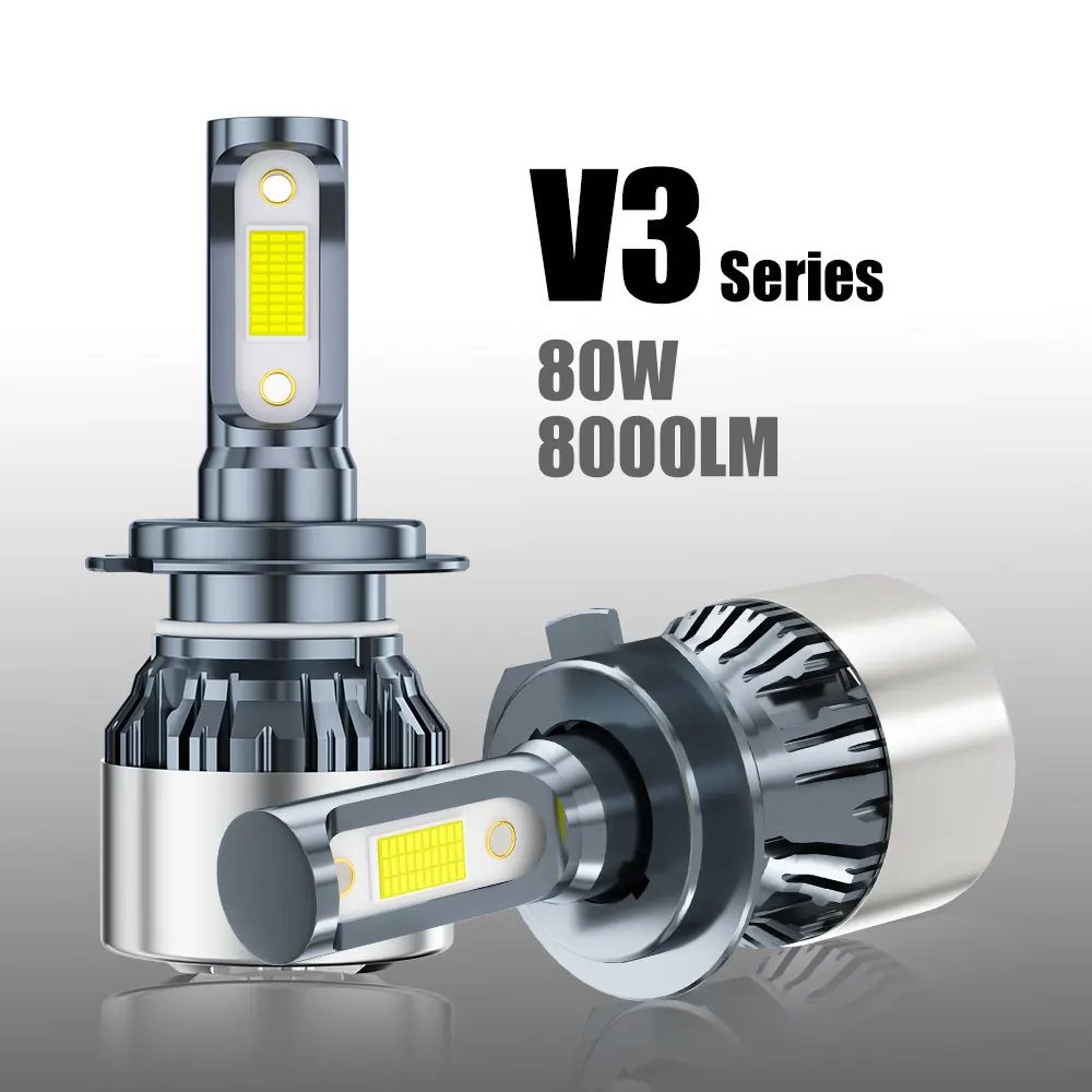 

H7 LED Car Headlight Bulb H4 Bulb LED Auto Lamp 80W 8000LM 6000K 12V Auto Led Headlight Bulb Turbo Lamp Headlamp Fog Light