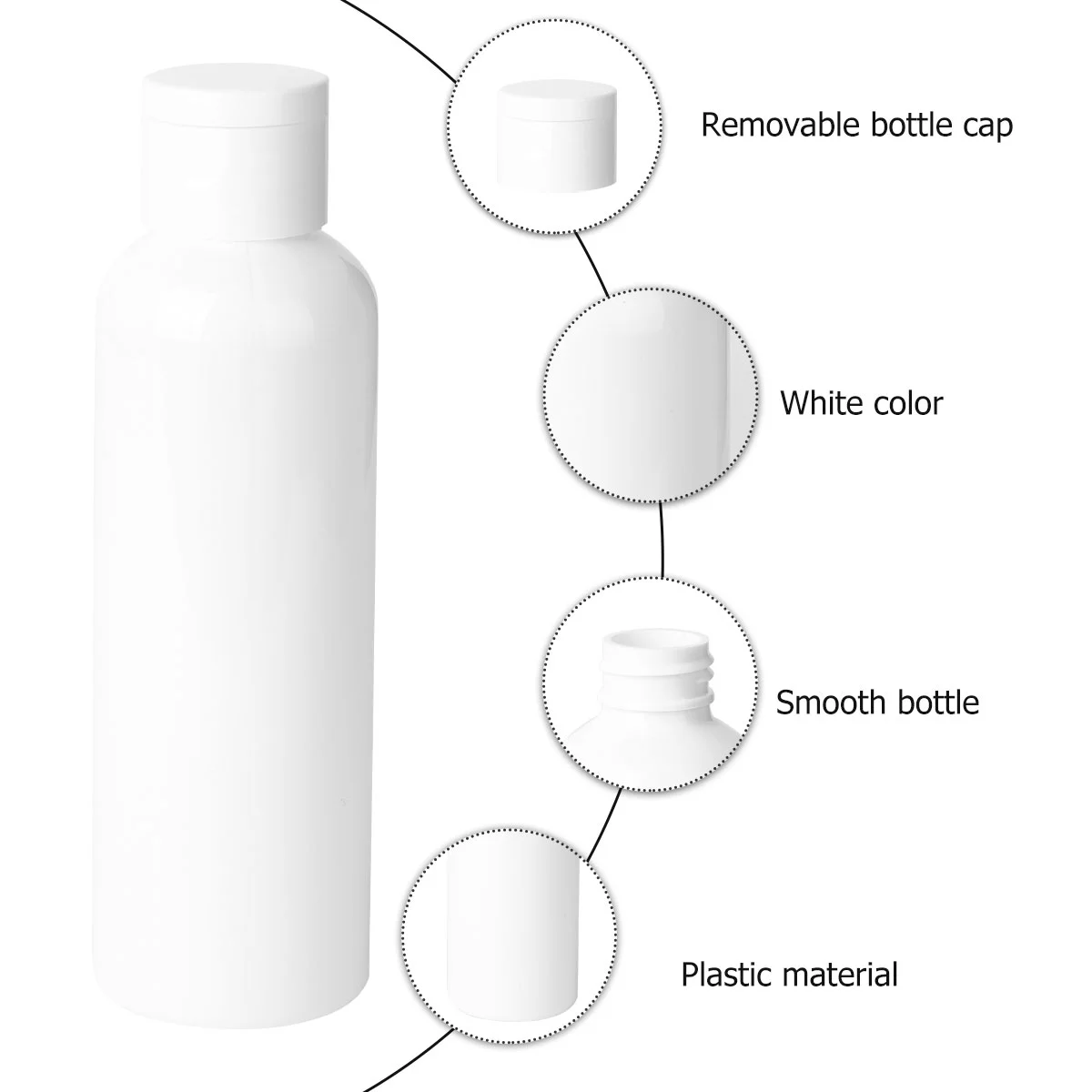 5pcs Travel Storage Bottles 200ml Leakproof Plastic Empty Bottles for Shampoo Lotion Simple Sub Bottle Cosmetics