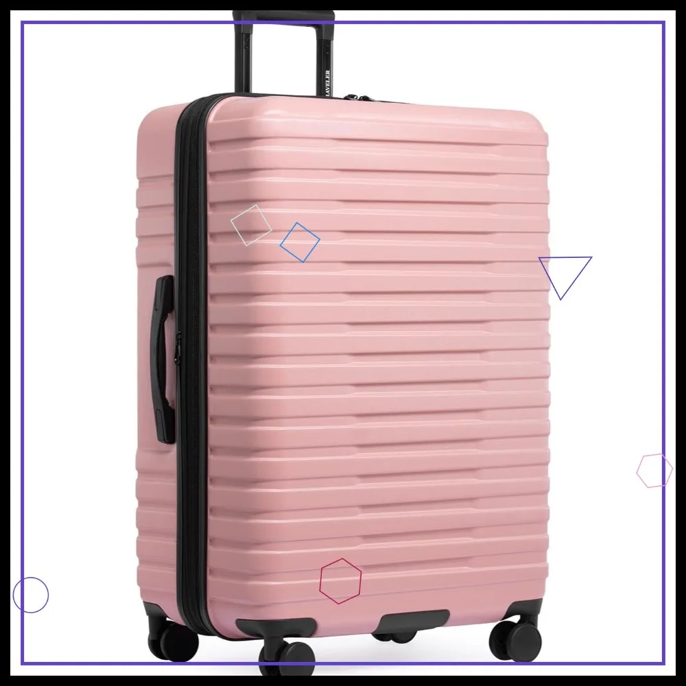 

Розовый жесткий чемодан-спиннер с алюминиевой ручкой, большой (30 дюймов), для путешествий по США