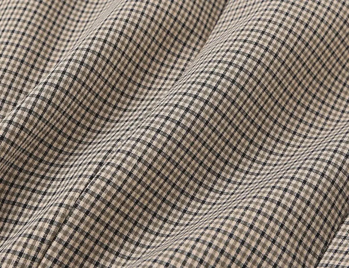 KONDALA Mode 2026 Damen Karierter Khaki-Herbstanzug O-Ausschnitt Zweireihige Weste + Gürtel Lange Hose Vintage Büro-Dame Schicke Sets – Detail 11