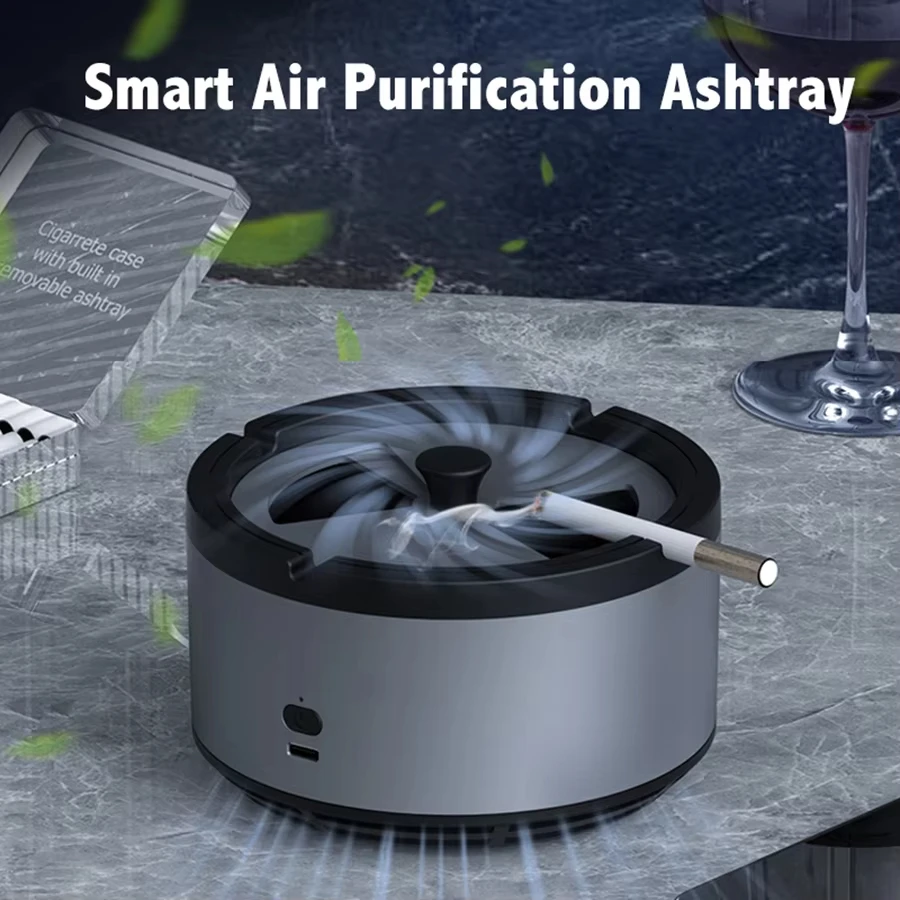 Smart Ionic Air Purifying Ashtray – Sleek, Silent & Portable for Home/Office | Neutralizes Smoke & Odors Instantly
