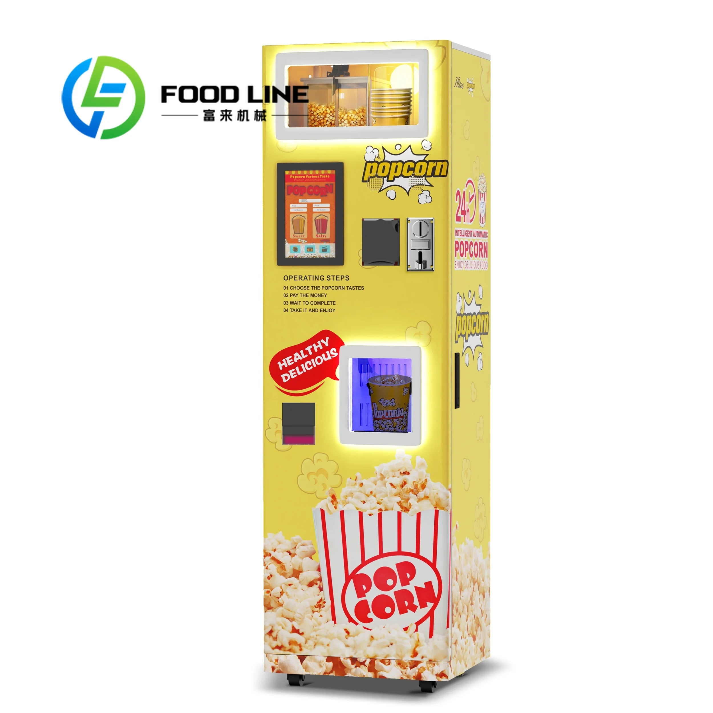 

Commercial Automatic Caramel Corn Popcorn Making Machine Vending Machine a Gas Popcorn Commercial Machine Price