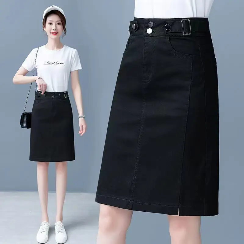 Short Skirt For Women Spring And Summer New High-Waisted A-Line Bag Hip Skirts Casual Solid Korean Fashion Clothes Streetwear