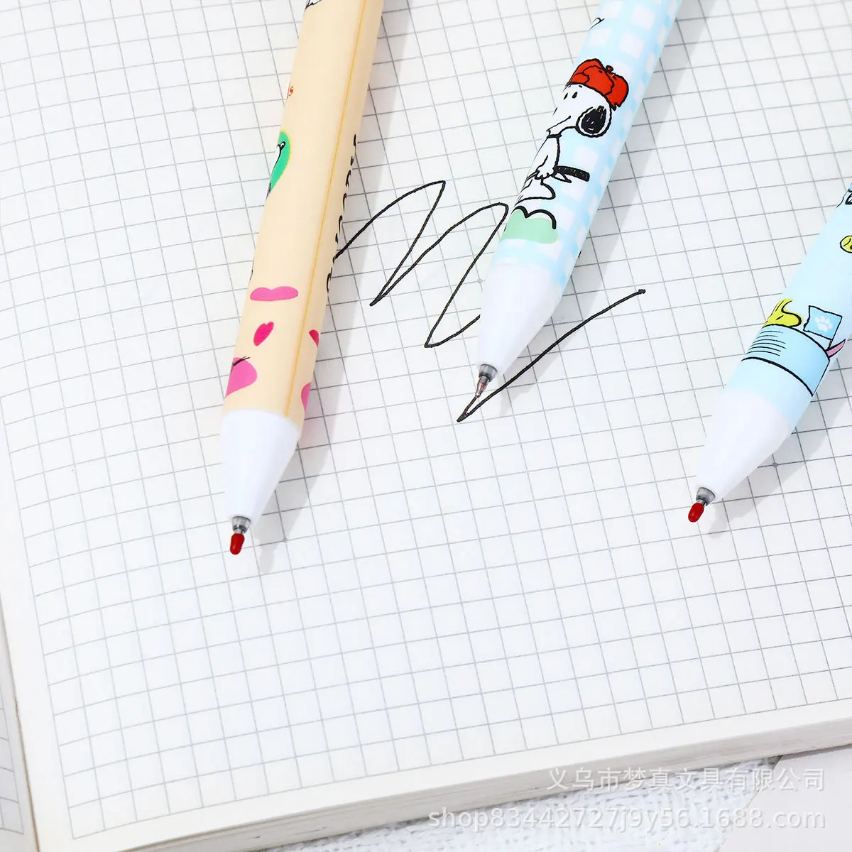 سنوبيس القلم طالب أنيمي الكرتون هلام أقلام التجفيف السريع القلم الأسود فحص مكتب لطيف قابل للسحب أقلام العودة إلى المدرسة الهدايا