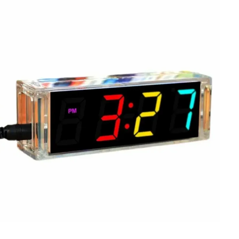 diy clock kit digital tube temperature alarm week display 51 MCU DS1302 diy electronic kit soldering subjest assembly