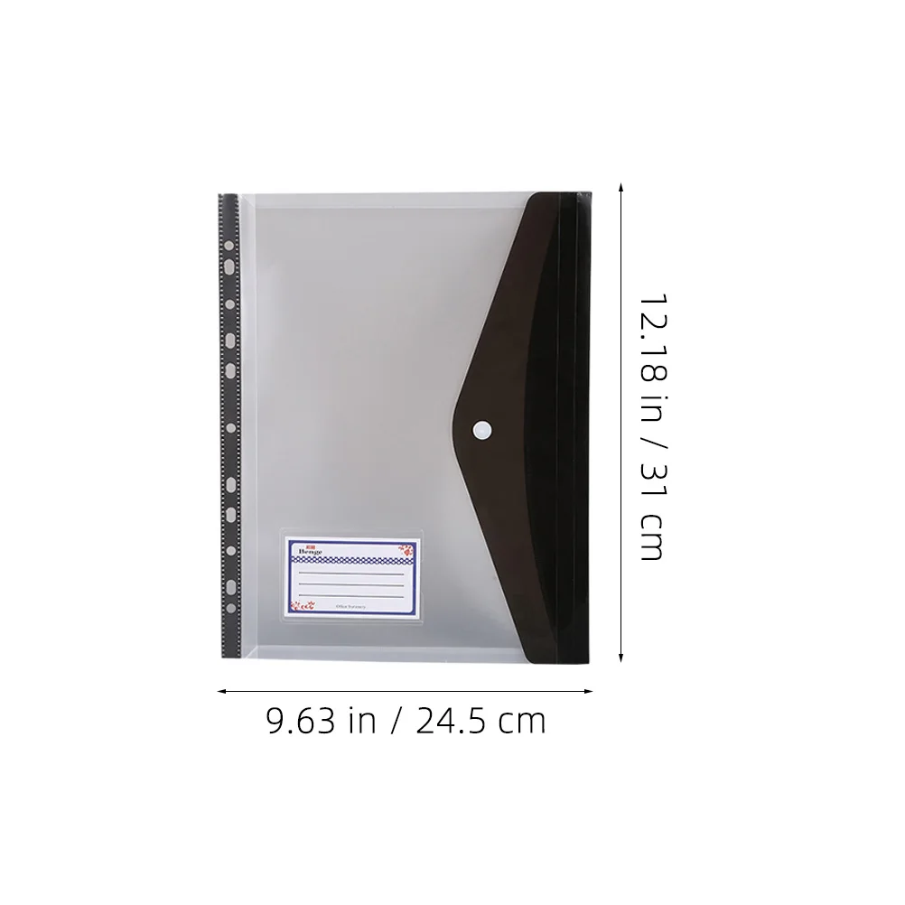 6 Pcs Colored File Bags A4 Snap Button Storage Pouches Document Holders Clear Window Office School Supplies Binder Dividers