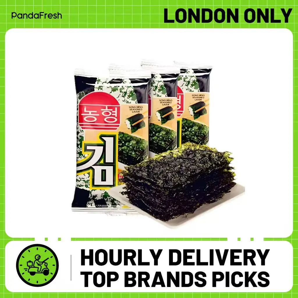 Nong Heng, algas tostadas - Sabor original, paquete de 3, 16 g/bolsa (24 paquetes pequeños en total)