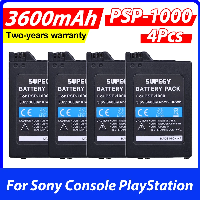 

4 шт. перезаряжаемые аккумуляторные батареи PSP-1000 PSP1000 3600 мАч 3,6 В для замены в консоли Sony PlayStation