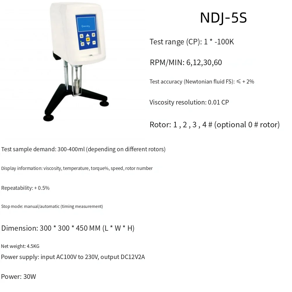 NDJ-5S/8S/9S Rotary Viscometer Viscosity Tester,measuring the viscosity of semi-fluids ,Digital Viscometer ,Viscosity Meter