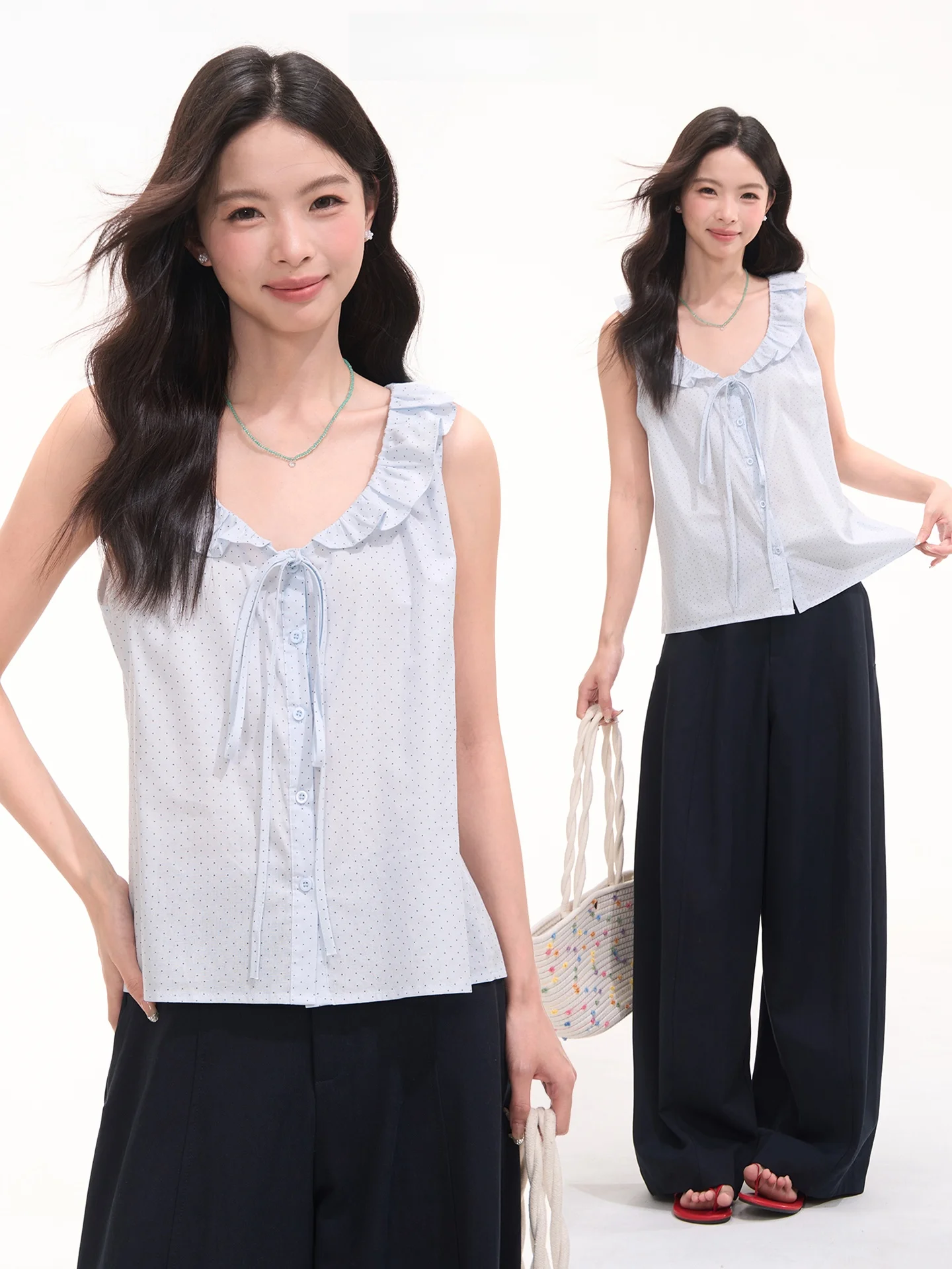 

Женская модная блузка-жилет без рукавов с V-образным вырезом и завязками, в корейском стиле, из смесового хлопка и льна, цвет: дикая клубника, сладкое вино, конопляный лист.