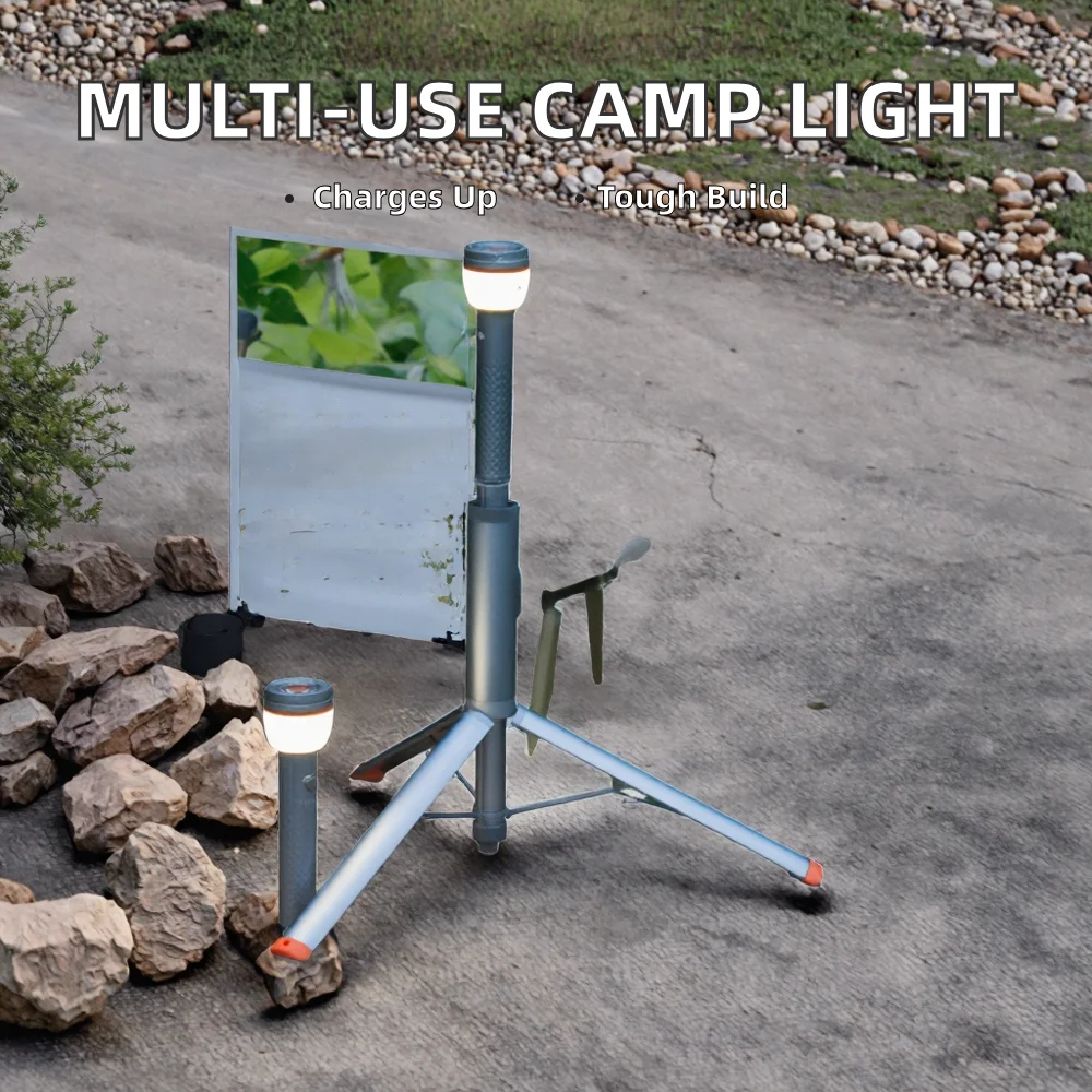 Lanterna da campeggio a LED multifunzionale ricaricabile Telescopica pieghevole Design pieghevole per esterni telecontrollato magnetico