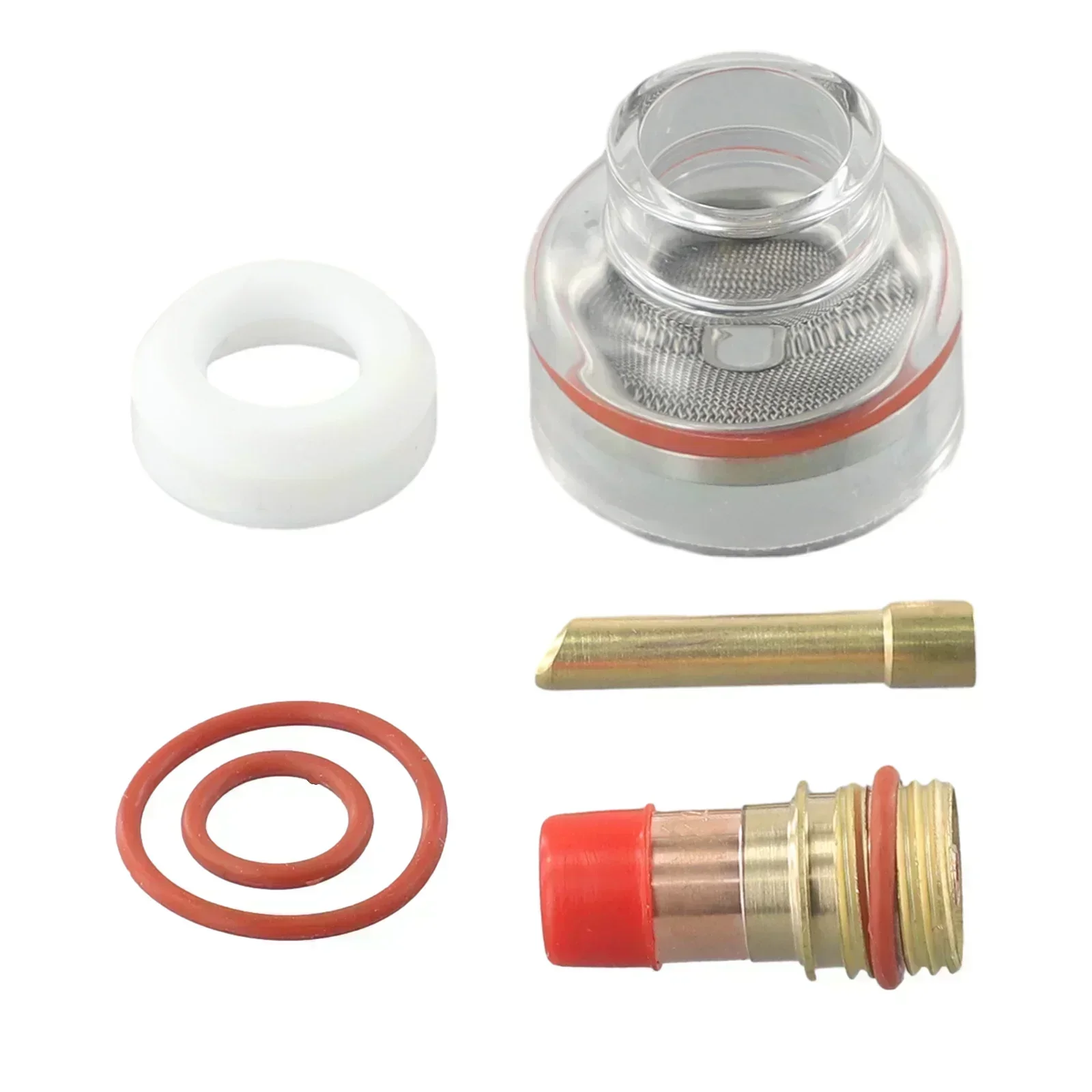 6PCS TIG WP Torcia di Saldatura Kit Torcia Gas Lente Pinza Tazza di Vetro Per WP‐17/18/26 2.4mm Ago Attrezzature per Saldatura