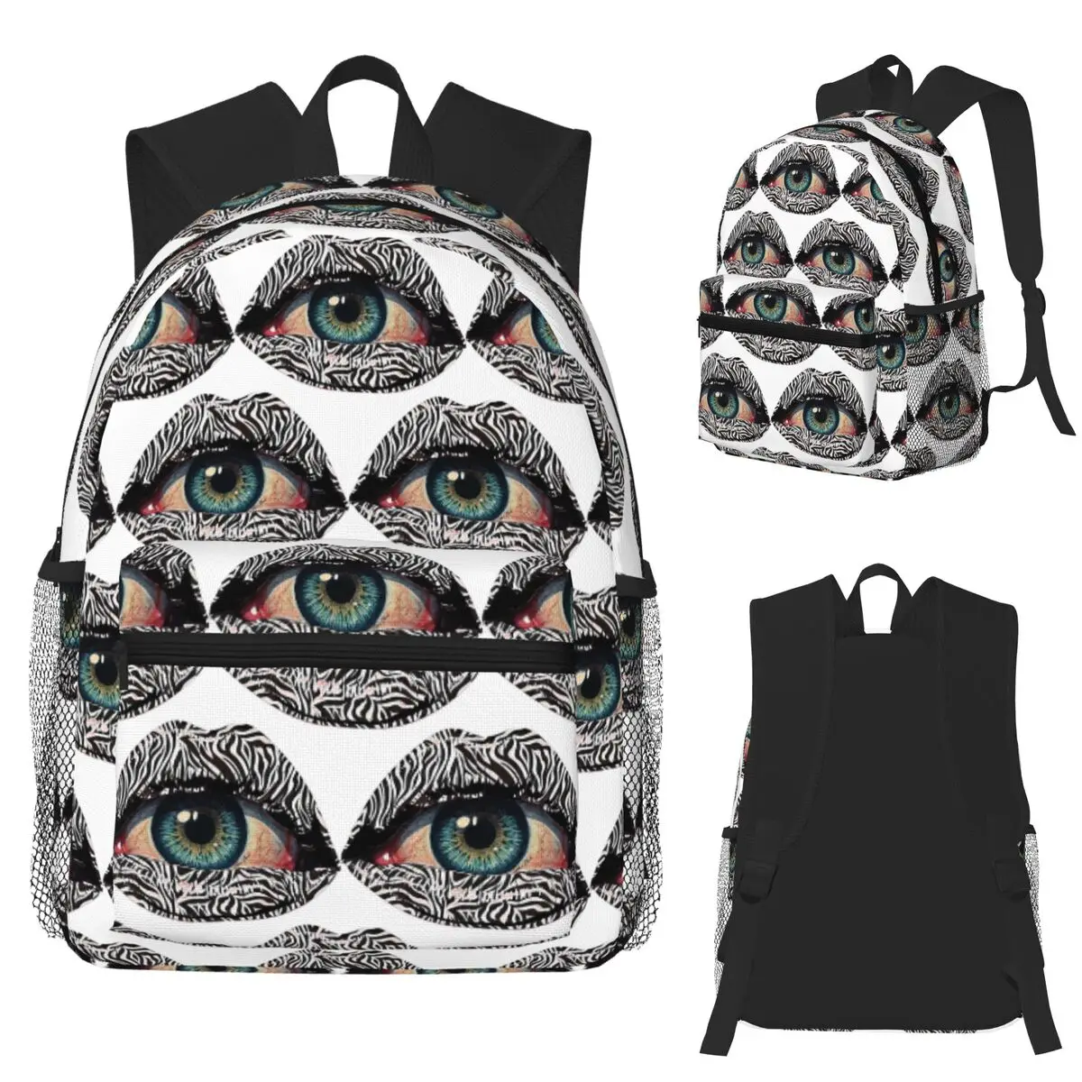 

Zebra Gaze Wild Eye In Black And White Student Backpack School Bag Hiking Travel Daypack for Boys Girls Bookbag Shoulder Bags