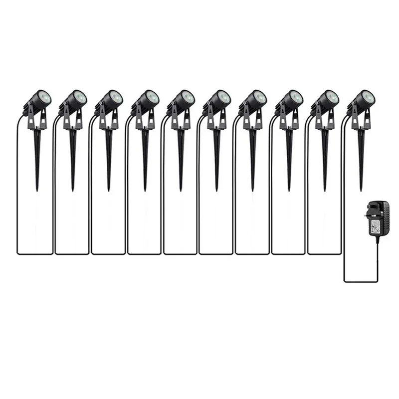 

Светодиодный садовый декоративный светильник без кабеля, 10 прицепов, 1 газонный светильник, 30 Вт, безопасное напряжение 220 В, 110 В, 24 В, водонепроницаемый теплый белый точечный светильник